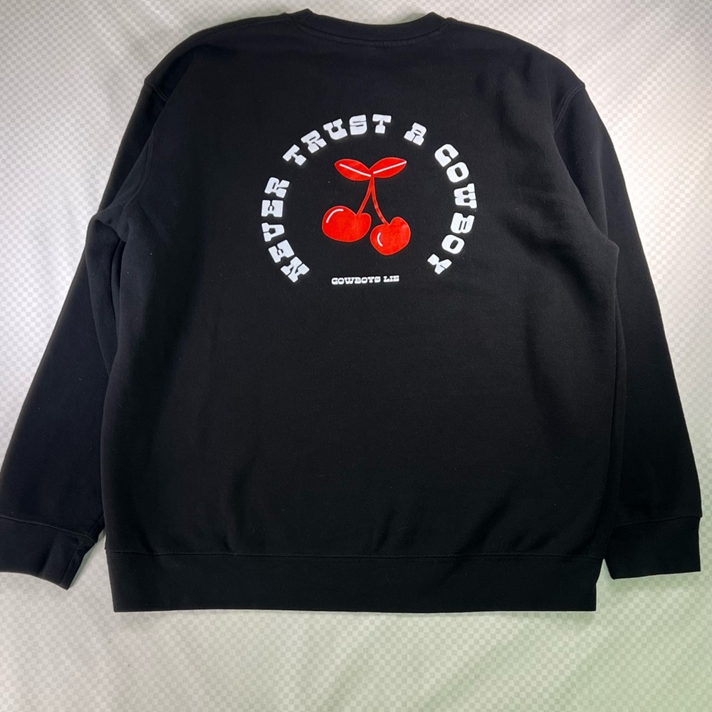 Lane Seven Never Trust A‎ Cowboy Black L/S Crewneck Sweatshirt XL